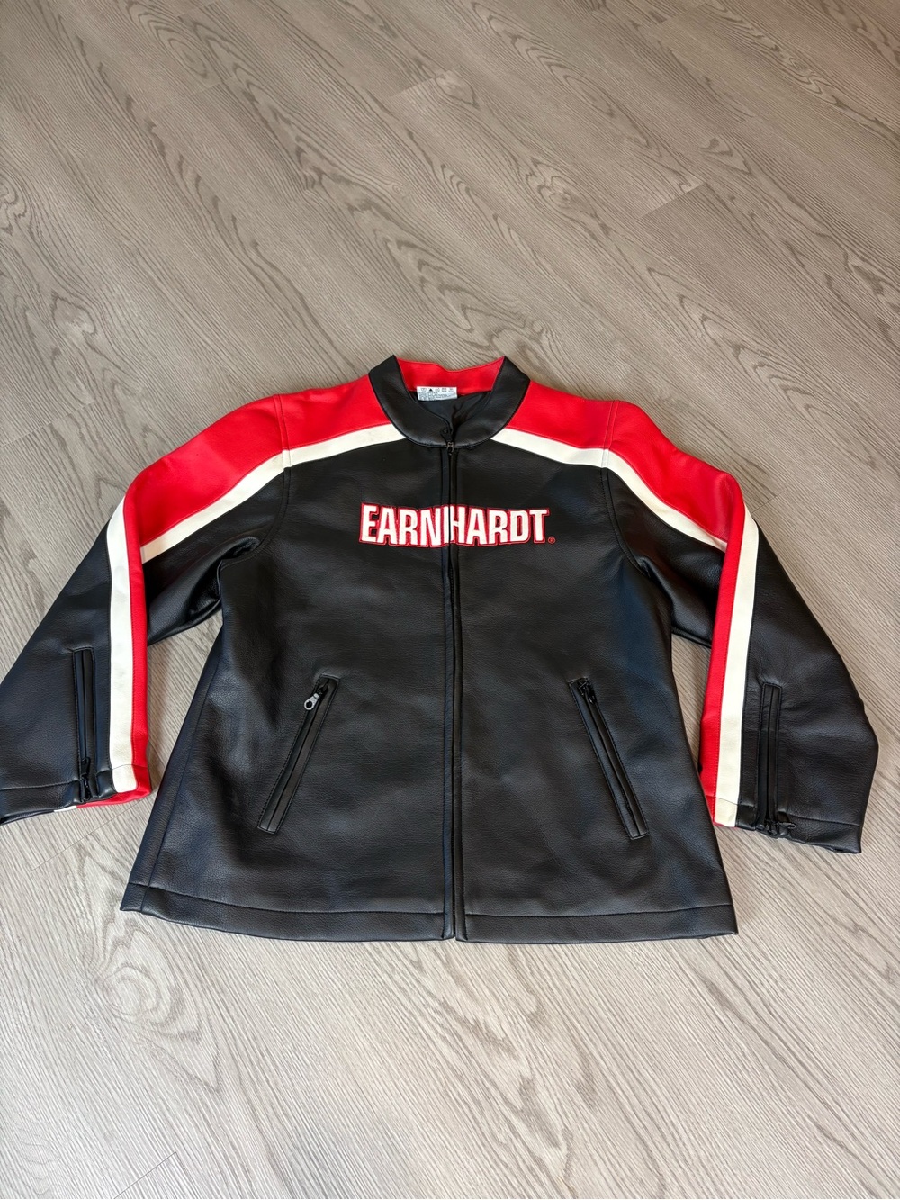 Black & Red Racing-Style Leather Jacket